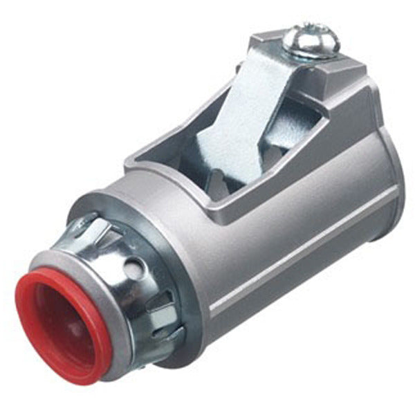 Single Barrel MC|AC Flex Connector; Straight; 1/2 In.; Insulated; Zinc Die Cast