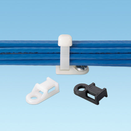 TA1S8-C Cable Tie Mount, Tie Anchor, 3/4", Screw Applied, 4-Way, Natural