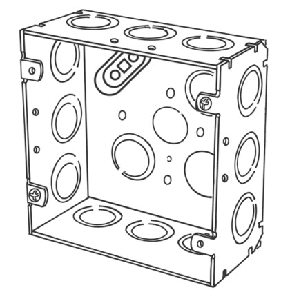 4SJD-EK 4-11/16" Square Box, Welded, Metallic, 2-1/8" Deep
