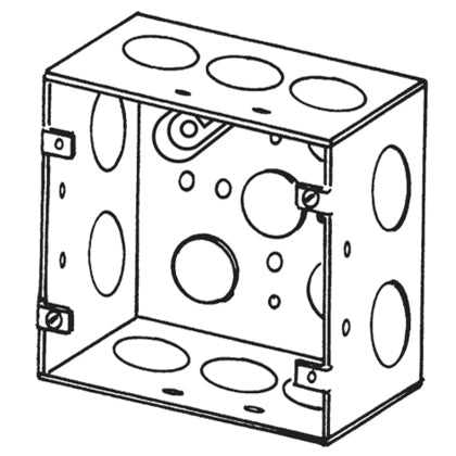 4SJD-3/4 4-11/16" Square Box, Welded, Metallic, 2-1/8" Deep