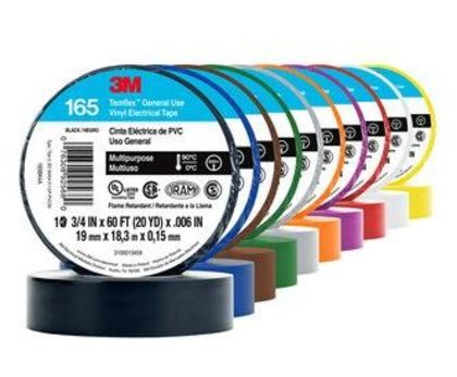 165BK4A General Use Vinyl Electrical Tape, Multi-Purpose, Black, 3/4" x 60'