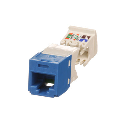 CJ688TGBU Snap In Connector, Mini-Com, TX6 PLUS UTP, Cat 6, Blue