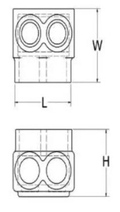 1PL42 Multi-Tap Connector, Insulated, 14 - 4 AWG, 2-Port, 1-Sided