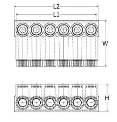 BIBS43 Multi-Tap Connector, Aluminum, Insulated, 14 to 4 AWG