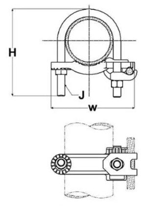 GAR3903BU Ground Connector / Water Pipe Clamp, 2", 4 AWG - 4/0 AWG