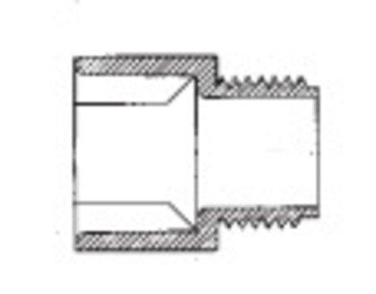 125MA Terminal Adapter, 1-1/4" Diameter, PVC