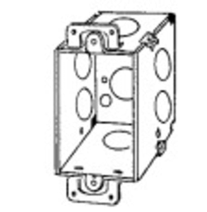336 Switch Box, 1 Gang, 3-1/2" Deep, 3/4 and 1/2" Knockouts, Steel
