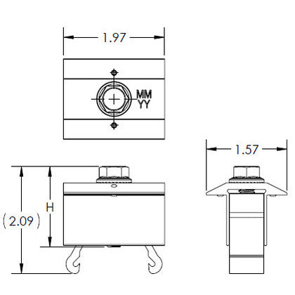 2099022 CF/RF MID CLAMP AL BLK 30-40MM