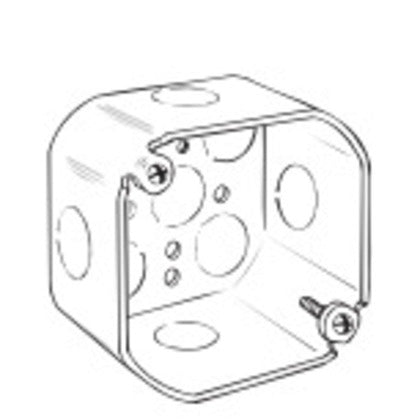 165 4" Octagon Box, 2-1/8" Deep, 1/2" KOs, Drawn, Steel