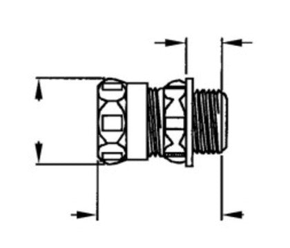 2914 EMT Compression Connector, 1" Diameter, Insulated, Steel/Zinc