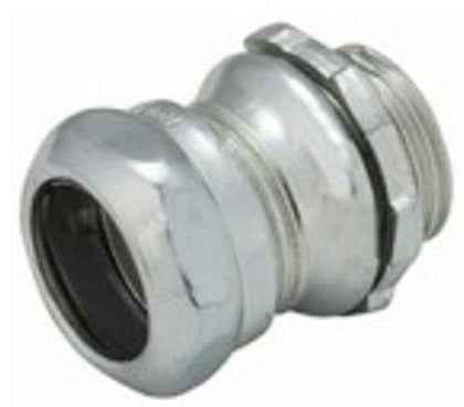 2905 EMT Compression Connector, 1-1/4" Diameter, Steel/Zinc