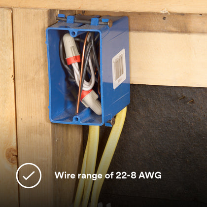 T/R+JUG Wire Connector, 22 - 8 AWG, Tan/Red