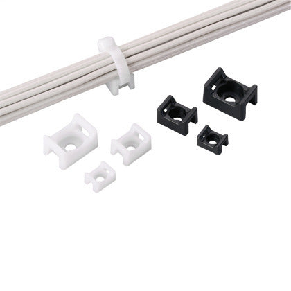 TM3S10-C0 Cable Tie Mount, 4-Way, Nylon, Black, Outdoors, #10 Screw Mount