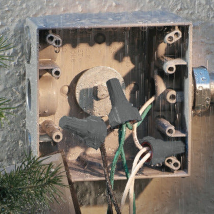 30-1263J Weatherproof Wire Conn, 63® Gray/Dk Blue, 50/Jar