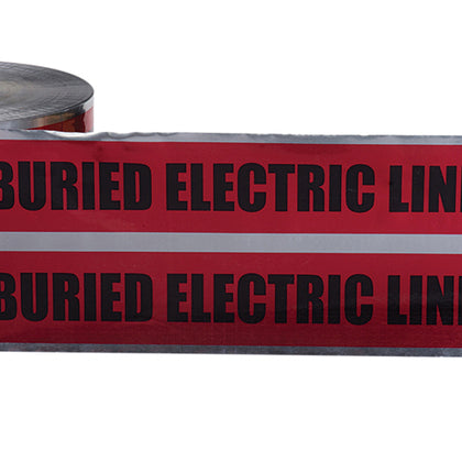 42-251 Detectable Underground Tape, "Caution Buried Electric Line Below", 6" x 1000'