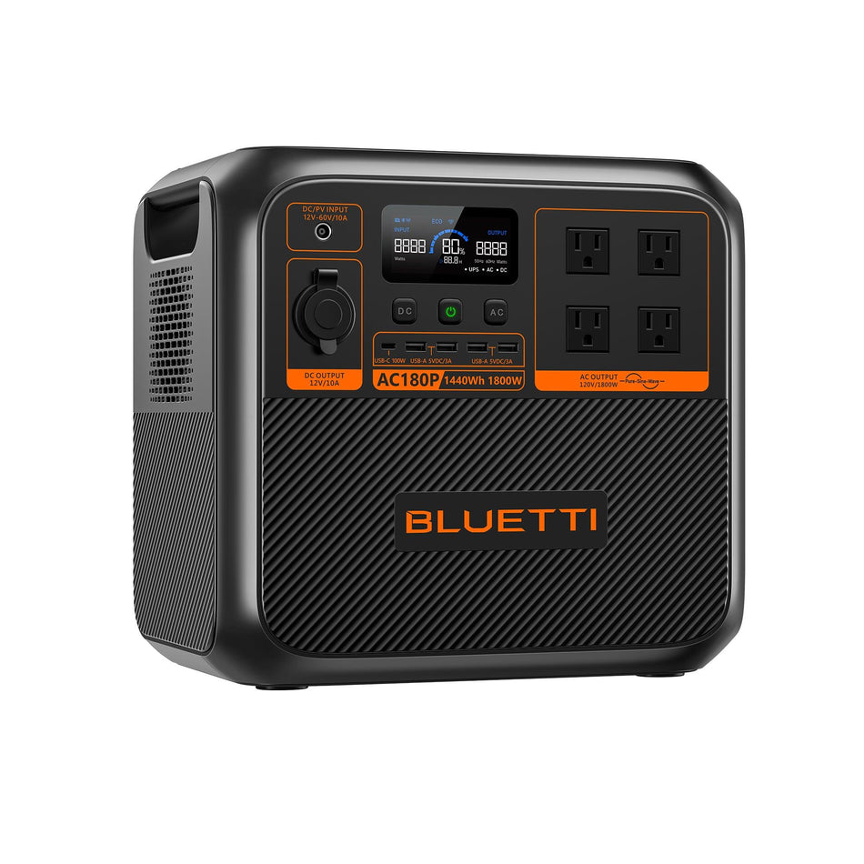 Bluetti P-AC180P-US-GY-BL-010 1800W Portable Power Station 1440Wh