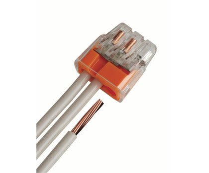 30-1033 In-Sure® Push-In Wire Conn, 33 3-Port Org, 100/Box