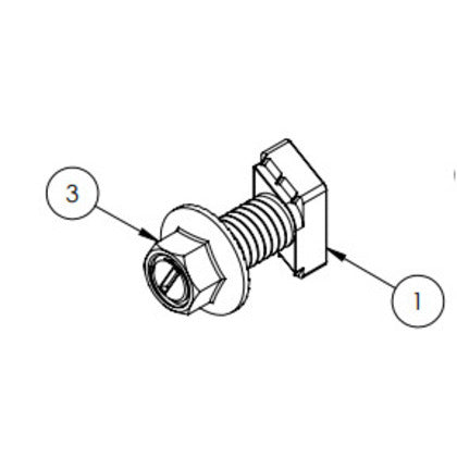 BHW-TB-03-A1 Bonding Hardware, T-Bolt, 7/16" Hex Socket