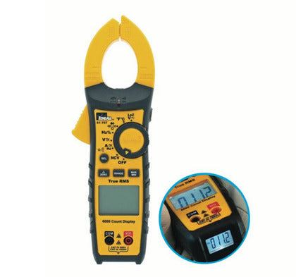 61-757 True RMS Clamp Meter With Flashlight, 600A, 1000V AC/DC