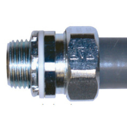 4QS-150 Liquidtight Connector, Straight, 1-1/2", Malleable Iron/Zinc