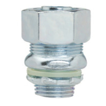 4QS-100 Liquidtight Connector, Straight, 1", Steel/Zinc