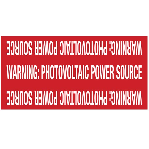 Hellermann 596-00207 Photovoltaic Power Source Warning Label