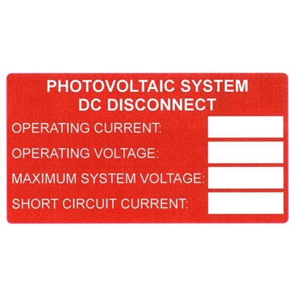 Hellermann 596-00241 DC Rating Info Label