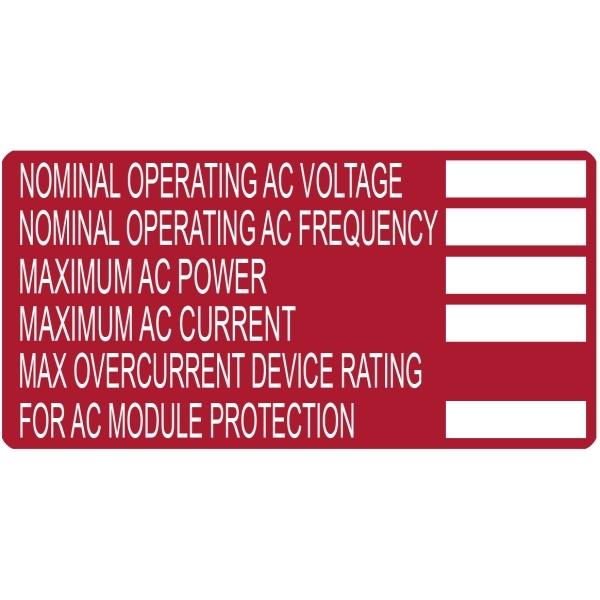 Hellermann 596-00252 AC Module Rating Label