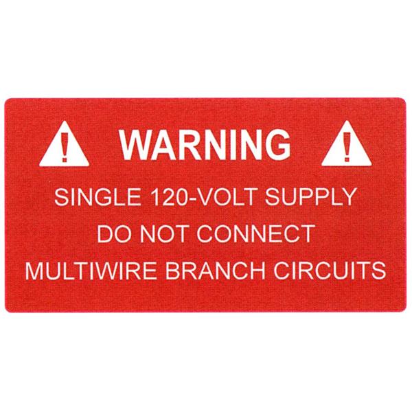 Hellermann 596-00325 120-Volt Supply Warning Label