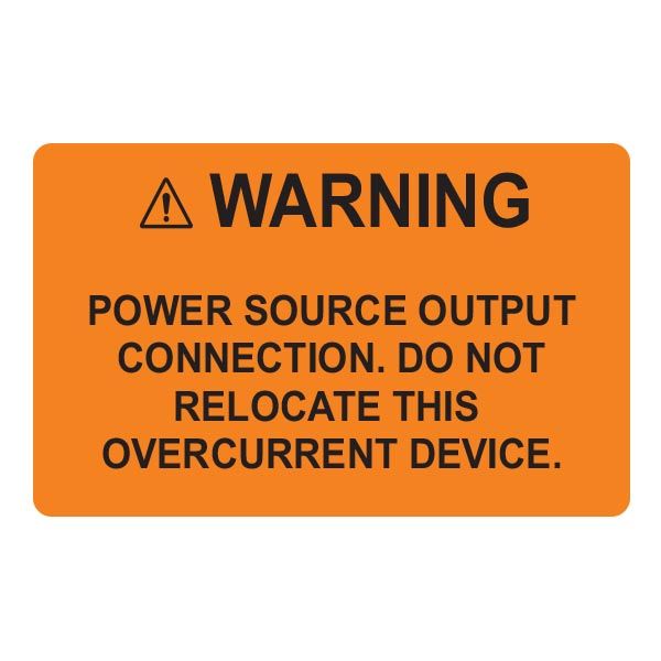 Hellermann 596-00883 Power Source Warning Label