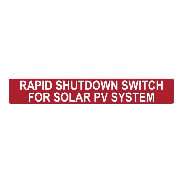 Hellermann 596-00887 Rapid Shutdown Switch Label