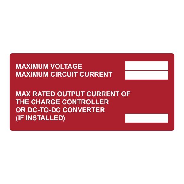 Hellermann 596-00891 Maximum Voltage Info Label