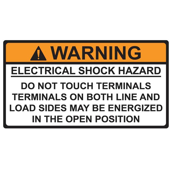 Hellermann 596-00497 Electric Shock Hazard Warning Label