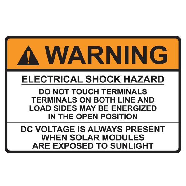 Hellermann 596-00496 Electric Shock Hazard Warning Label