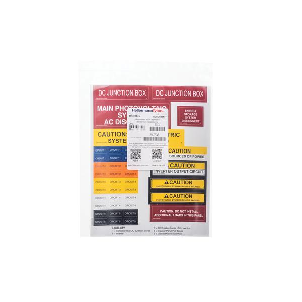 Hellermann 596-03945 Solar Label Value Pack, NEC 2020, Red/Orange Labels