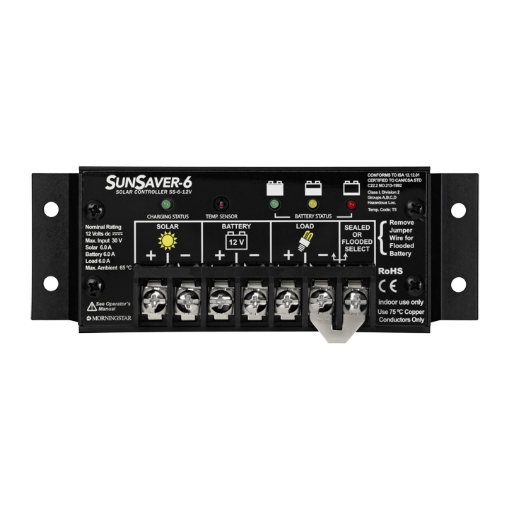 Morningstar SunSaver SS-6-12V 6A 12Vdc PWM Charge Controller