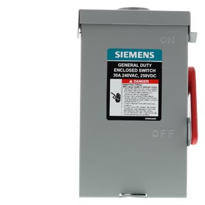 Siemens GF221NRA 30A 2-Pole Double-Break Enclosed Fused Safety Switch