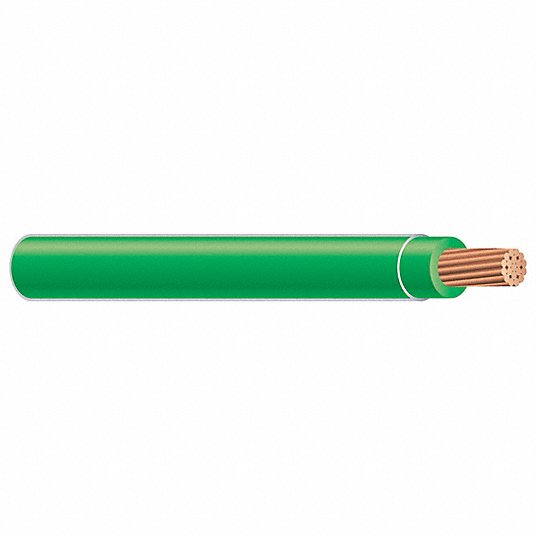 THHN, #10 AWG, Green Stranded, 1FT, 600VAC 10AWG 1 FT Green Building Wire