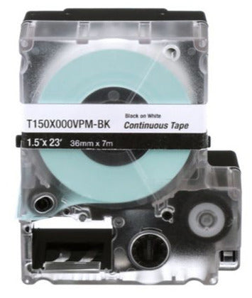 T100X000VPM-BK MP Cassette, Vinyl, 1"x23', Black/White