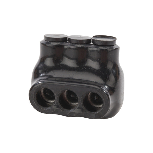 Multi-Tap Connector; 3-Port; Black; 14-4 AWG; Plastisol
