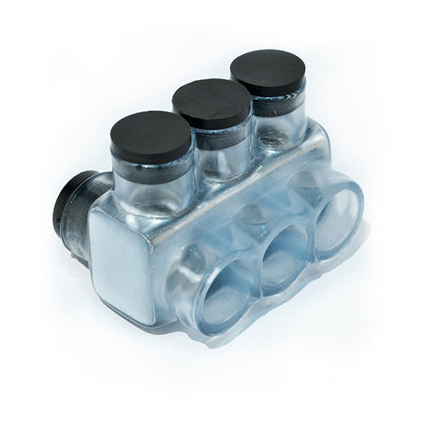 Multi-Tap Connector; 3-Port; Clear; 600-6 MCM-AWG; 600 VAC