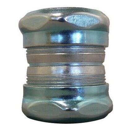 6200GSR EMT Compression Coupling, Raintight, 2", Steel/Zinc