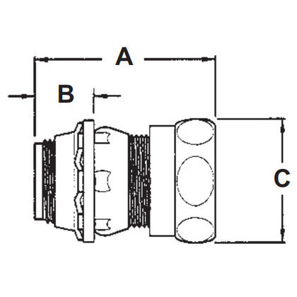 820RT EMT Compression Connector, 1/2", Raintight/Concrete Tight, Steel
