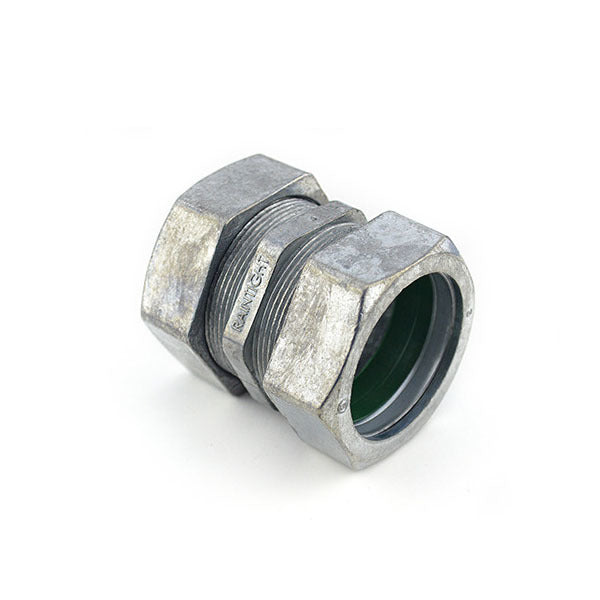 EMT Compression Coupling (Raintight) - Die Cast; 1-1/4 In.; 2-1/16 In.; Ball Burnished/Mirror Smooth; 2-1/8 In.