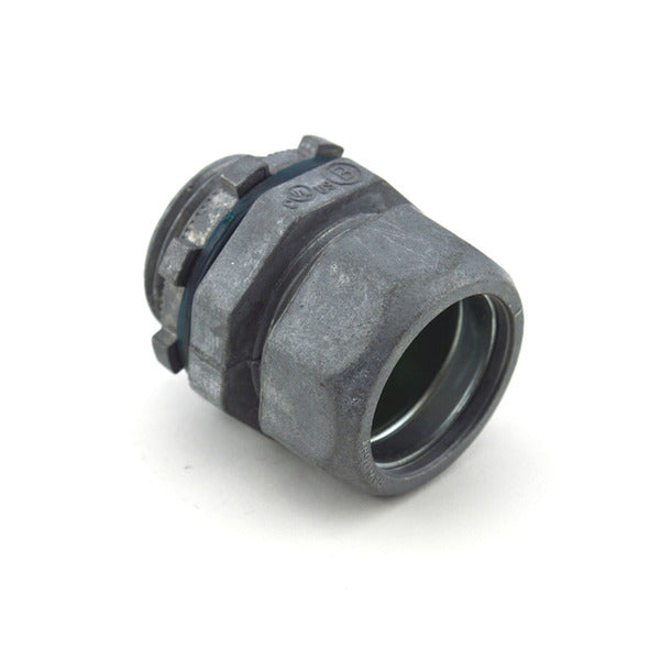 EMT Compression Connector (Raintight); 3/4 In.; 1.525 In.; Ball Burnished Mirror Smooth; Zinc Die Cast