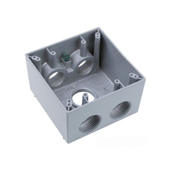 Weatherproof - Oulet Box; 2-Gang; Metallic; 5-1 In.