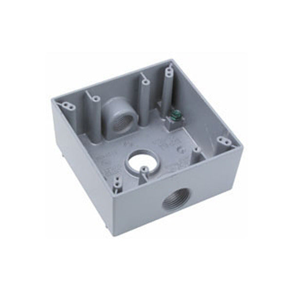 Weatherproof - Oulet Box; 2-Gang; 2.24 In.; Aluminum