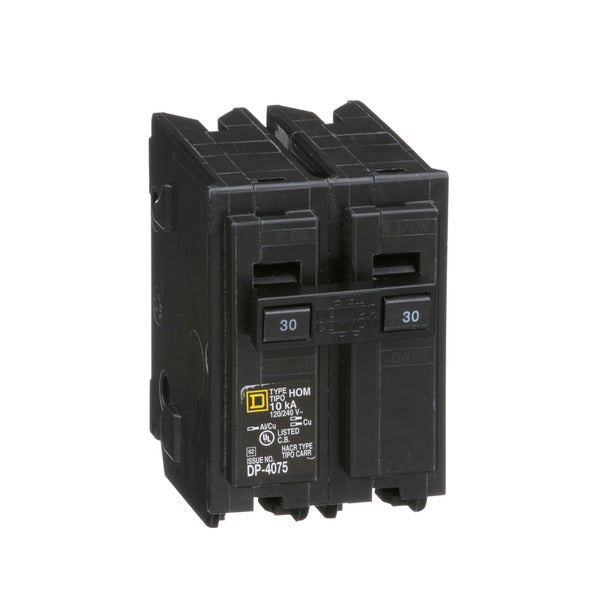 Circuit Breaker; Residential; 2 Pole; 30 A; 120 VAC; 10 kAIC at 120 VAC; Homeline