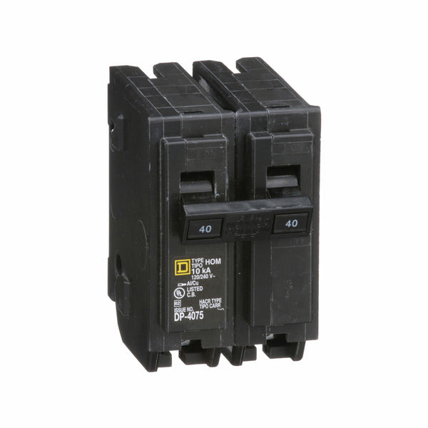 Circuit Breaker; Residential; 2 Pole; 40 A; 120 VAC; 10 kAIC at 120 VAC; Homeline