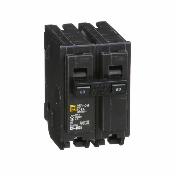 Circuit Breaker; Residential; 2 Pole; 60 A; 120 VAC; 10 kAIC at 120 VAC; Homeline